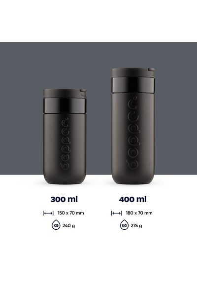Dopper Travel Mug Yalıtımlı Termos Bardak 300 Ml - Gece Siyahı Siyah