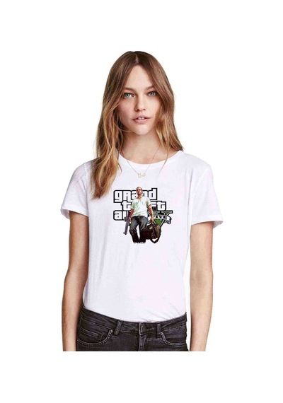Gta V Trevor Philips Kadın Beyaz Tshirt
