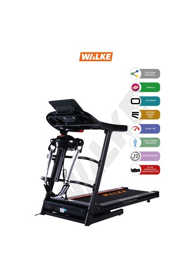 Walke Syrex Uygulama Bağlantılı  2.0 Hp Masajlı Manuel Eğimli Koşu Bandı 14 Km Hız