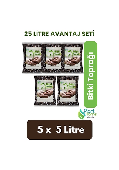 20 Lt Organik Bitki Toprağı - 5x5 Lt Paket Böcek Ve Sinek Yapmaz Torf + Cocopeat + Perlit Diğer
