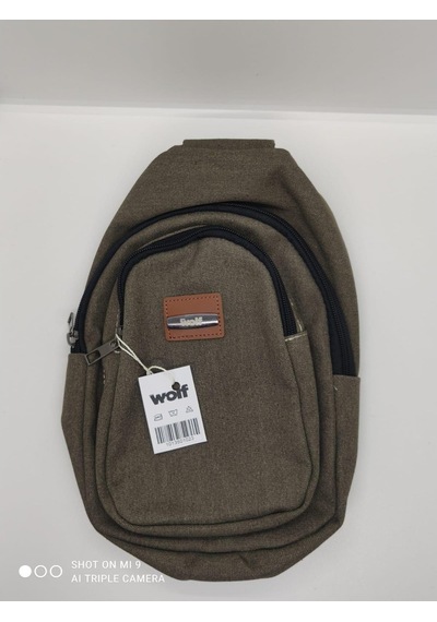 Çapraz Omuz Çantası Kanvas Kumaş Oval 3 Cepli