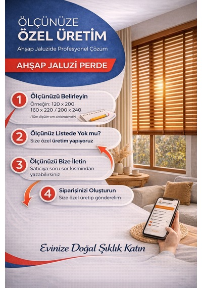 Ahşapperdecim %100 Gerçek Ahşap - 50 Mm Kurdeleli - Beyaz
