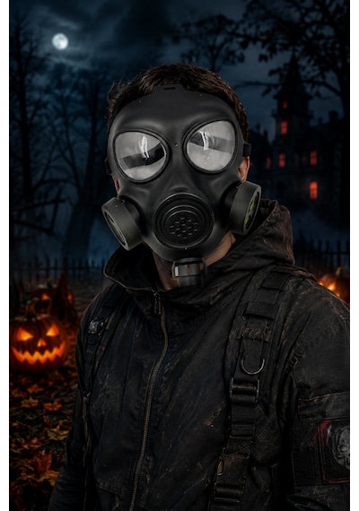 Halloween Plastik Gaz Maskesi Korku Kostüm Cadılar Bayramı Parti Cosplay Yüz Maske Aksesuarı