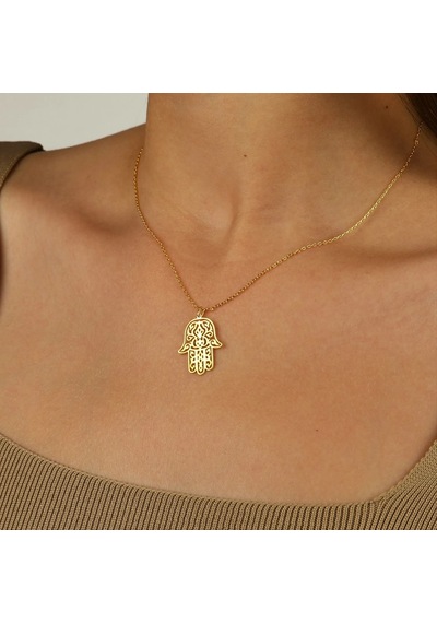 Kahveci.store Özel Tasarım Altın Veya Gümüş Renk Hamsa Kolye 22