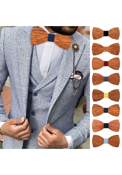Ahşap Papyon Yeni Moda Lazer Kesim El Yapımı Yetişkin Boy Model A (554022295) Çok Renkli