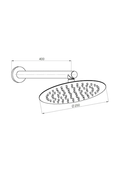 Gpd Ankastre Duş Başlığı Oval Slim Metal 25 Cm Siyah Ads30-s Siyah