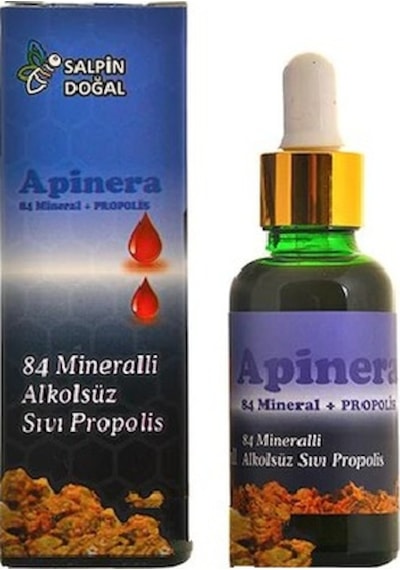 Salpin Apinera 84 Mineralli Alkolsüz Sıvı Propolis Damla 30 ML