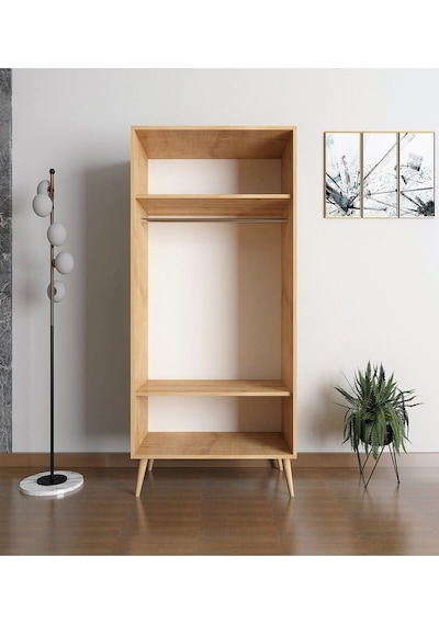 Floradesign Milano Gardırop /elbise Dolabı Iki Kapaklı Dolap Beyaz/meşe