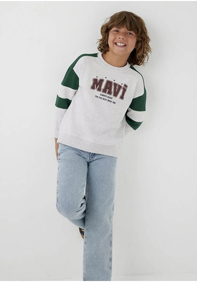 Mavi Oversize Gri Erkek Çocuk Sweatshirt 6s10186-88467
