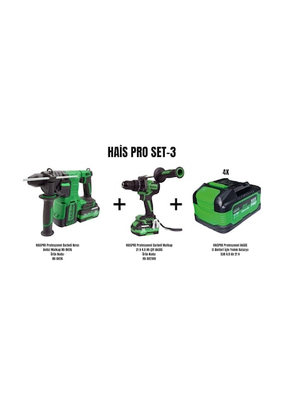 Haispro Set-3 Darbeli Kırıcı Delici Matkap RB-BH26 + Darbeli Matkap RB-DB2109
