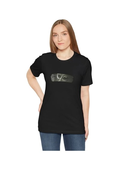 Cojans Unisex Bisiklet Yaka Baskılı T-shirt - Siyah Karışık