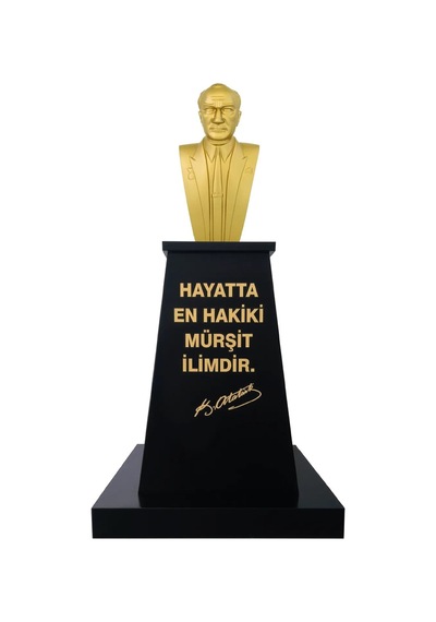 Atatürk Büstü 70cm Alüminyum + Kaide 120cm + Alt Tabla Lise Modeli