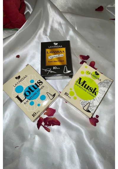 Organik Tütsü Seti Geri Akış Back Flow Şelale 3d Tütsü Doğal Kokulu Lotus