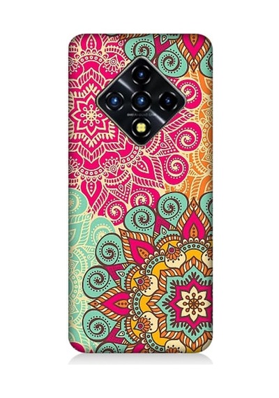 İnfinix Zero 8 Uyumlu Tribal Mandala Çiçek Desenli Silikon Kılıf
