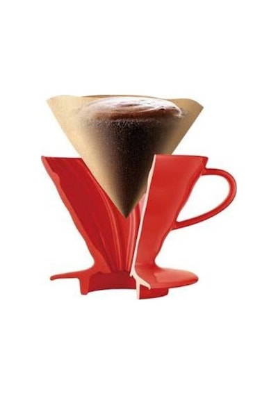 V60 02 Seramik Kahve Demleme Ekipmanı Kırmızı Ceramic Coffee Dripper V60 02 Red