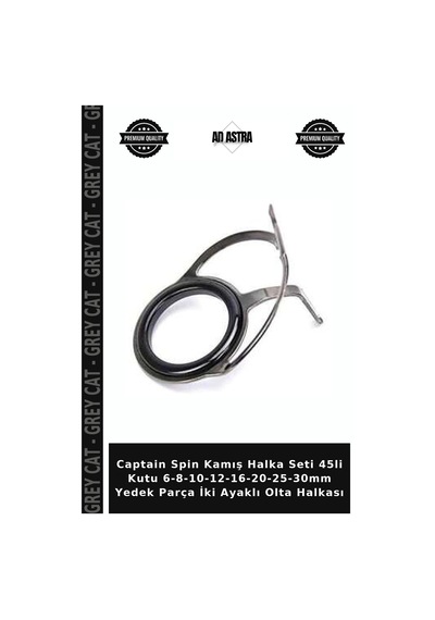 Captain Spin Kamış Halka Seti 45li Kutu 6-8-10-12-16-20-25-30mm Yedek Parça İki Ayaklı Olta Halkası standart