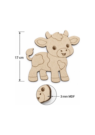 Yazma 6 Lı Çiftlik Hayvanları Mdf Boyama Seti 17 Cm