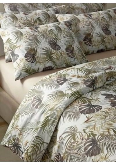 Tropikal Çift Kişilik Nevresim Takımı 200x220 Cm 4 Parça 1 Adet Nevresim 1 Adet Çarşaf 2 Adet Yastık Kılıfı Diğer