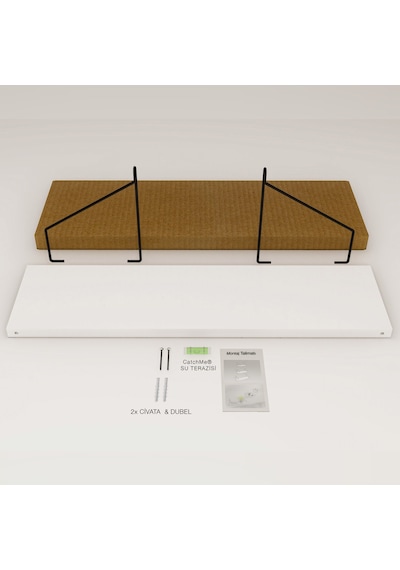 Duvar Rafı Kitaplık Mutfak Banyo Yaşam Alanı 15 X 40 Cm Beyaz