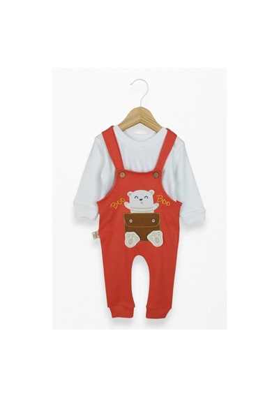 Kidskingdom Turuncu Renk Erkek Bebek & Çocuk Pamuklu 2 Parça Tulum Turuncu
