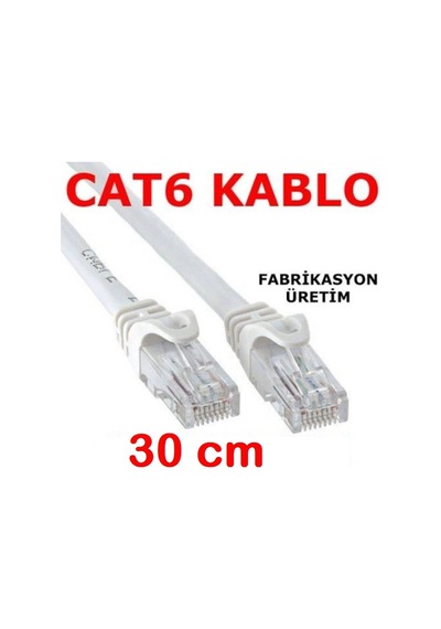 Cat6 Kablo Ethernet Adsl Lan Patch Kablo Fabrikasyon Uçlar 30 Cm