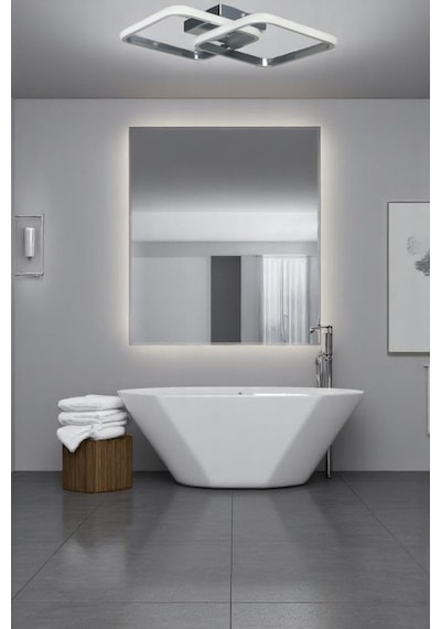 Kira Modern Tasarım Krom Renk Salon - Mutfak - Hol Beyaz Led ... Krom