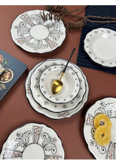 Porser Helen Yemek Takımı 6 Kişilik 24 Parça Fly24ykprs1058 Çok Renkli