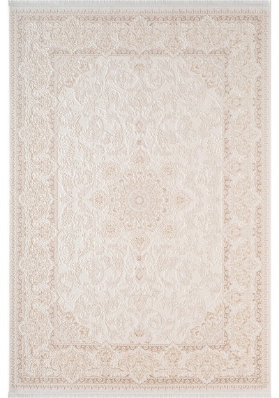 Fontana Ft002w Krem Bej Akrilik Halı Klasik Desen Pamuk Taban Tozu Az Salon Oturma Odası Halısı-1045 Krem - Bej