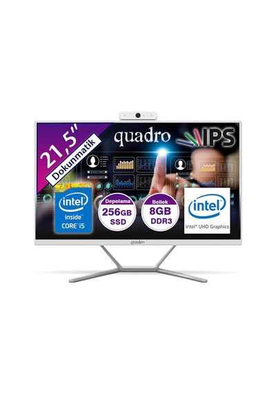 Quadro Stark Touch H8122-t45825 Ci5 4590s 3.0ghz 8gb 256gb 21.5" Dokunmatik Freedos Aıo Bilgisayar