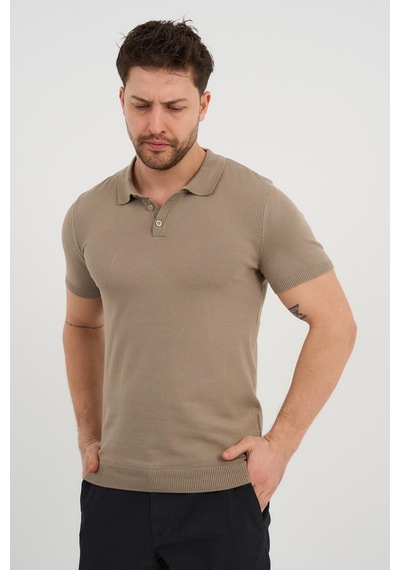 Alexander Gardi Alexandergardı Polo Yaka Düğmeli Triko T-shirt 50024 Bej