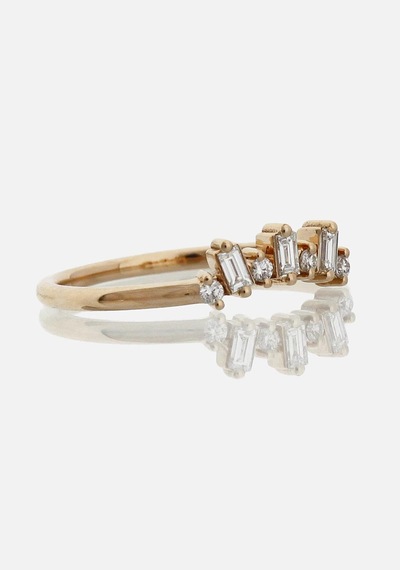 Baget Pırlanta Tasarım Eklem Yüzük Rose Gold