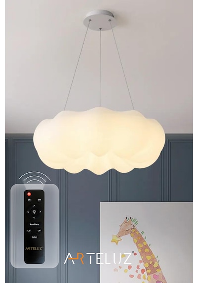 Luxury Bulut Model Modern Sarkıt Avize 45 Cm Beyaz