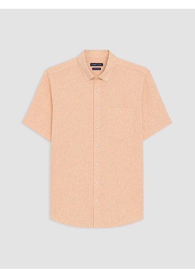 Lcwaıkıkı Classic Turuncu Regular Fit Keten Karışımlı Erkek Gömlek