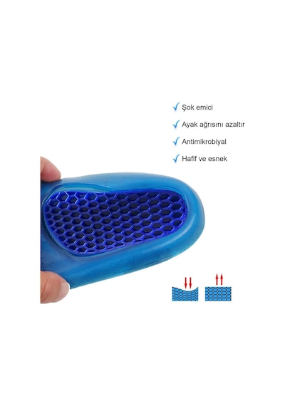 Gel Comfort GC20 Ark Destekli Yumuşak Jel Ortopedik 3/4 Konfor Tabanlık
