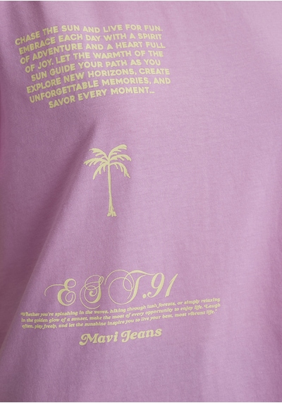 Mavi - Baskılı Pembe Tişört 1613174-70972 Pembe