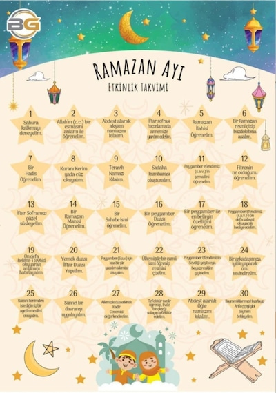 Ramazan Etkinlik Takvimi Hoşgeldin Ramazan