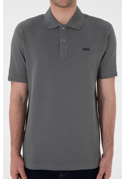 U.S. Polo Assn. Erkek Regular Fit Polo Yaka Gri Basic Tişört 50306007-VR024