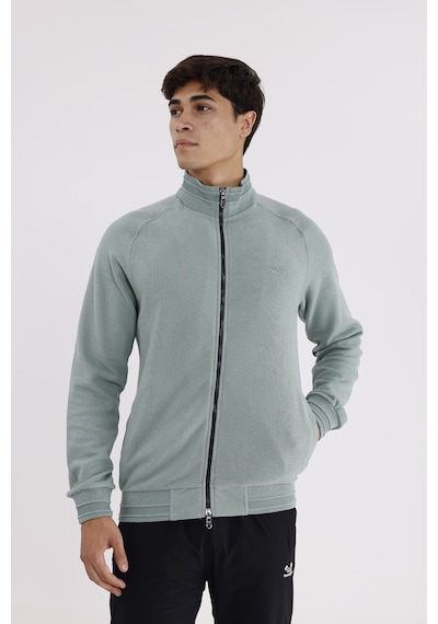 Rowinger Polo Yaka Rahat Kalıp Selanik Yapıda Mevsimlik Spor Görünümlü Sweatshirt Çağla