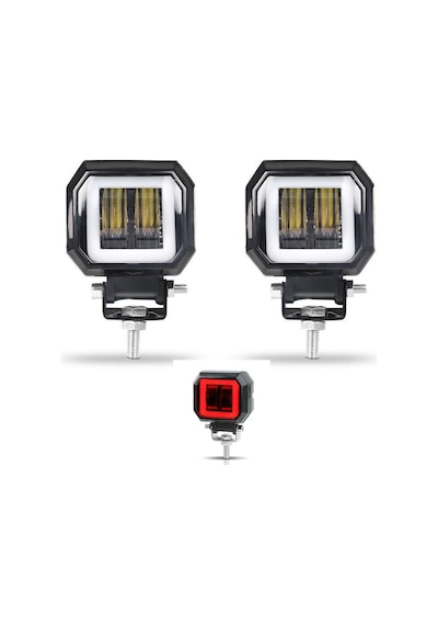 Motosiklet Atv Utv Kamyon Tekne Sis Farı KIRMIZI Angelli 2 Adet
