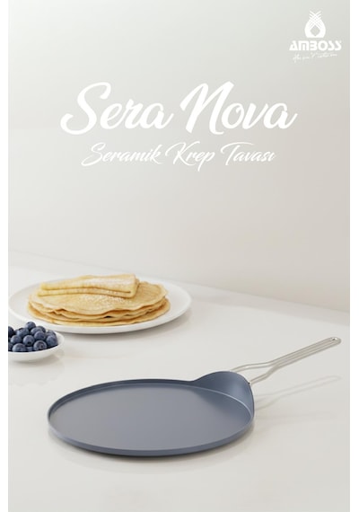 Amboss Sera Nova 30 Cm Seramik Krep Tavası Gri