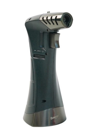 Eurojet Tek Torch Pürmüz & Soft Flame Siyah-gümüş Metal Puro Çakmağı
