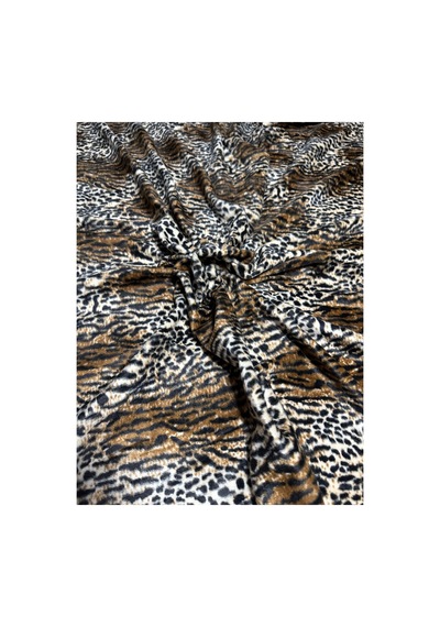 Leopar Desenli Yumuşak Peluş Kürk Kışlık Kumaş 150 Cm En Ceket, Mont, Kürk, Kaban, Hırka Kaplan