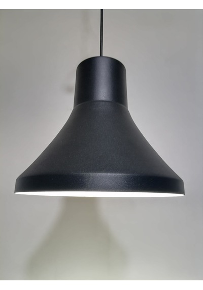 Riolight Retro Siyah Içi Beyaz Tekli Metal Sarkıt Çap: 25Cm