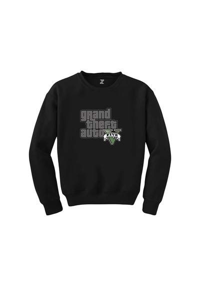 Grand Theft Auto Cobweb Logo Siyah Sweatshirt