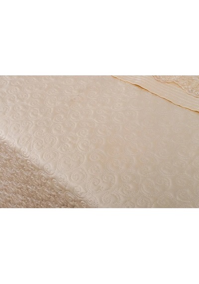Gülfem Pamuk Bej Baskılı Bej Yatak Örtüsü Seti Çift Kiş. 6 Parça 260x70 Cm 1465 Bej