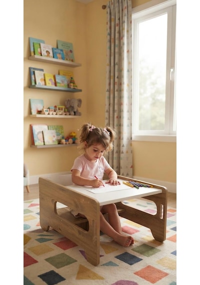 Pema Home %100 Mdf Montessori Çocuk Öğrenme Kulesi Merdiveni Oturaklı Çizim Masası Kahverengi Pema Home %100 Mdf Montessori Çocuk Öğrenme Kulesi Merdiveni Oturaklı Çizim Masası Kahverengi