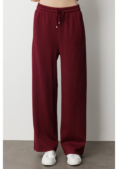Mizalle Beli Lastikli Yumuşak Dokulu Mürdüm Jogger Pantolon Mürdüm