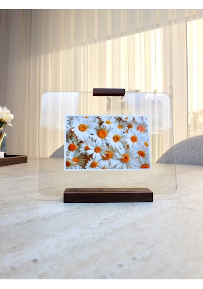 Ceviz Ağacından Yüzer Fotoğraf Çerçevesi - Yatay Ve Dikey Kullanım 15x21 Ve 10x15 Fotoğraflara Uygun