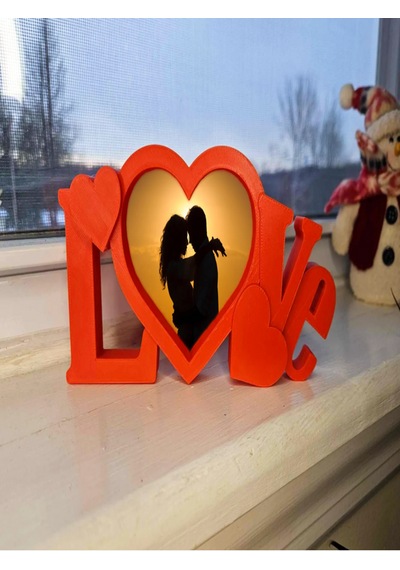 Love Yazı Figürlü Dekoratif Fotoğraf Çerçevesi