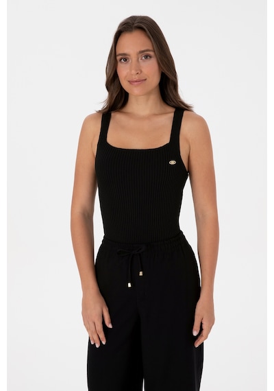 U.S. Polo Assn. Kadın Siyah Kare Yaka Kazak 50314626-VR046
